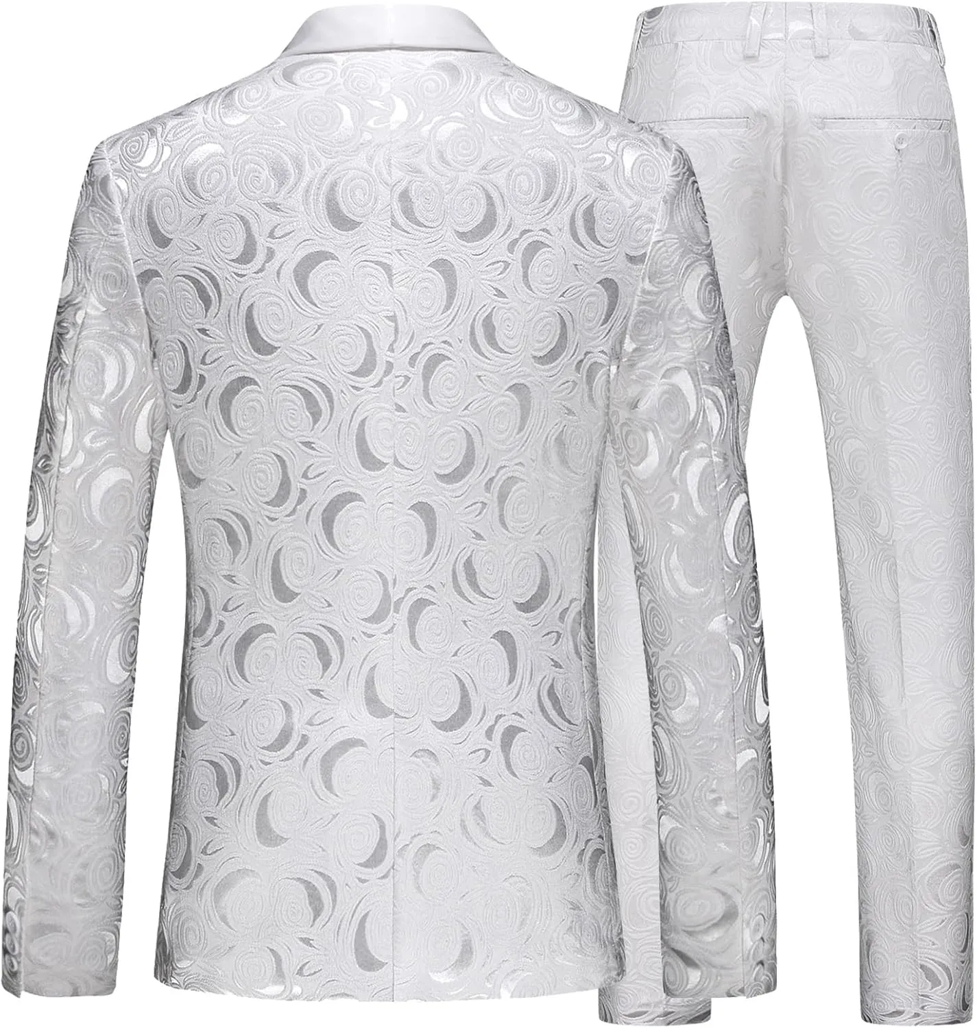 MOGU Mens 2 Piece Suit Slim Fit Shawl Lapel Tuxedo One Button Premium Dinner Jacket and Pants