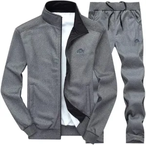PASOK Men's Casual Tracksuit Long Sleeve Full Zip Running Jogging Sweatsuit Athletic Sports Set