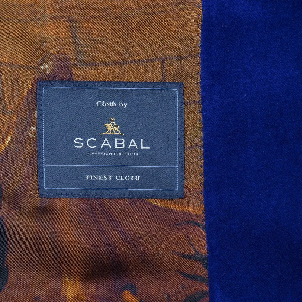 Royal Blue Double Breasted Velvet Smoking Jacket