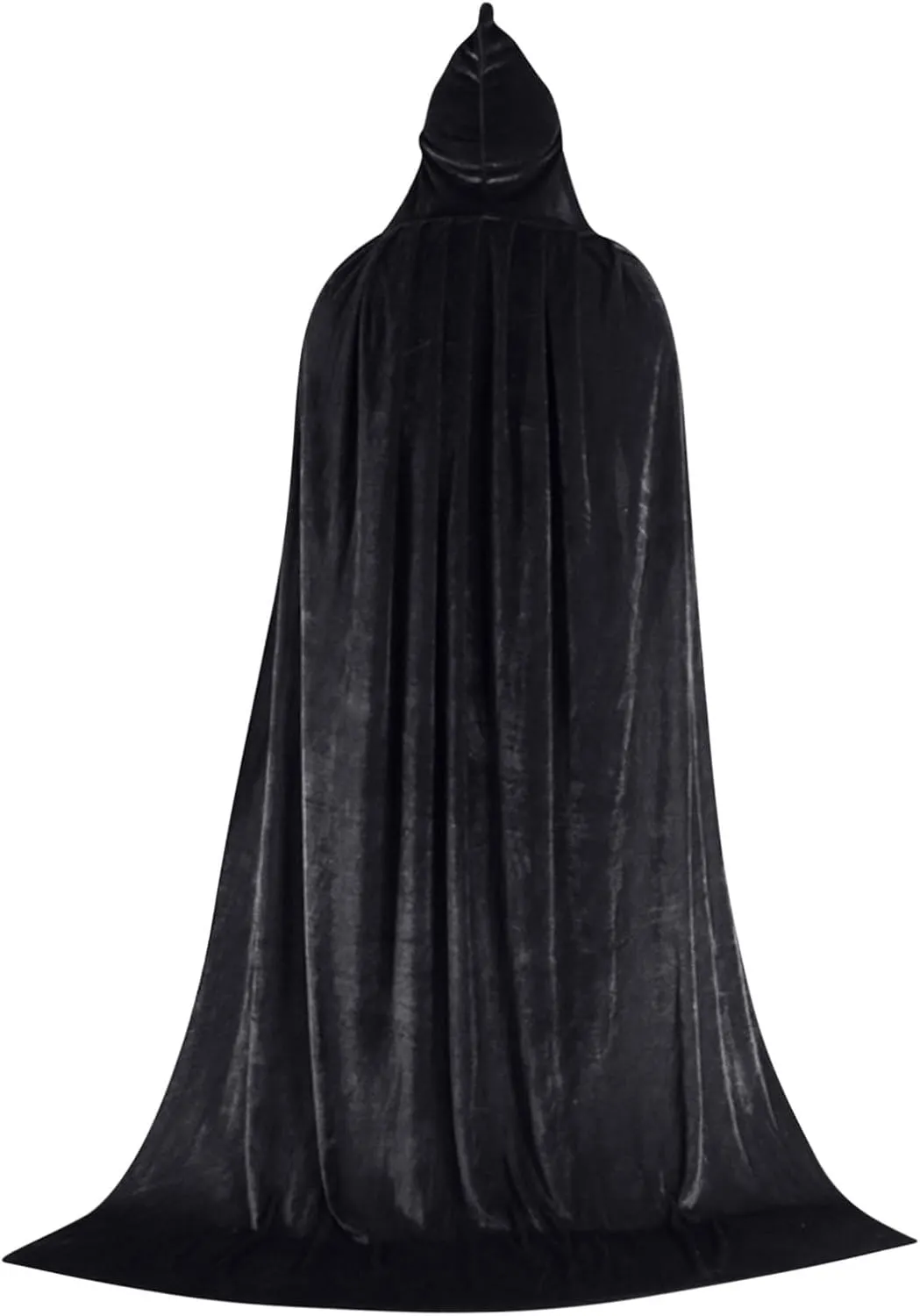 Ruziyoog Unisex Hooded Cloak Long Velvet Cape for Halloween Christmas Witch Cloak Hooded Cape Men Women for Costume Cosplay