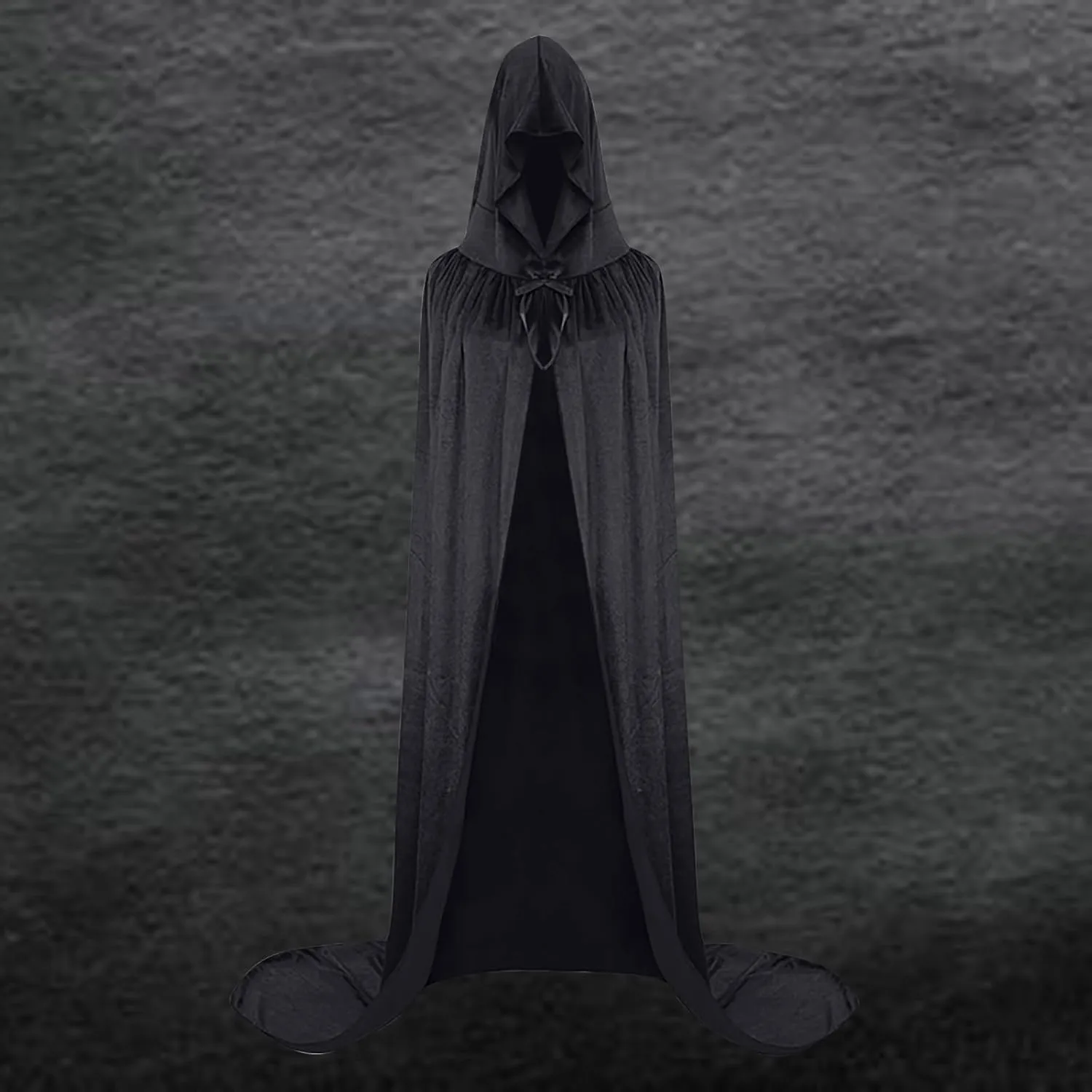 Ruziyoog Unisex Hooded Cloak Long Velvet Cape for Halloween Christmas Witch Cloak Hooded Cape Men Women for Costume Cosplay