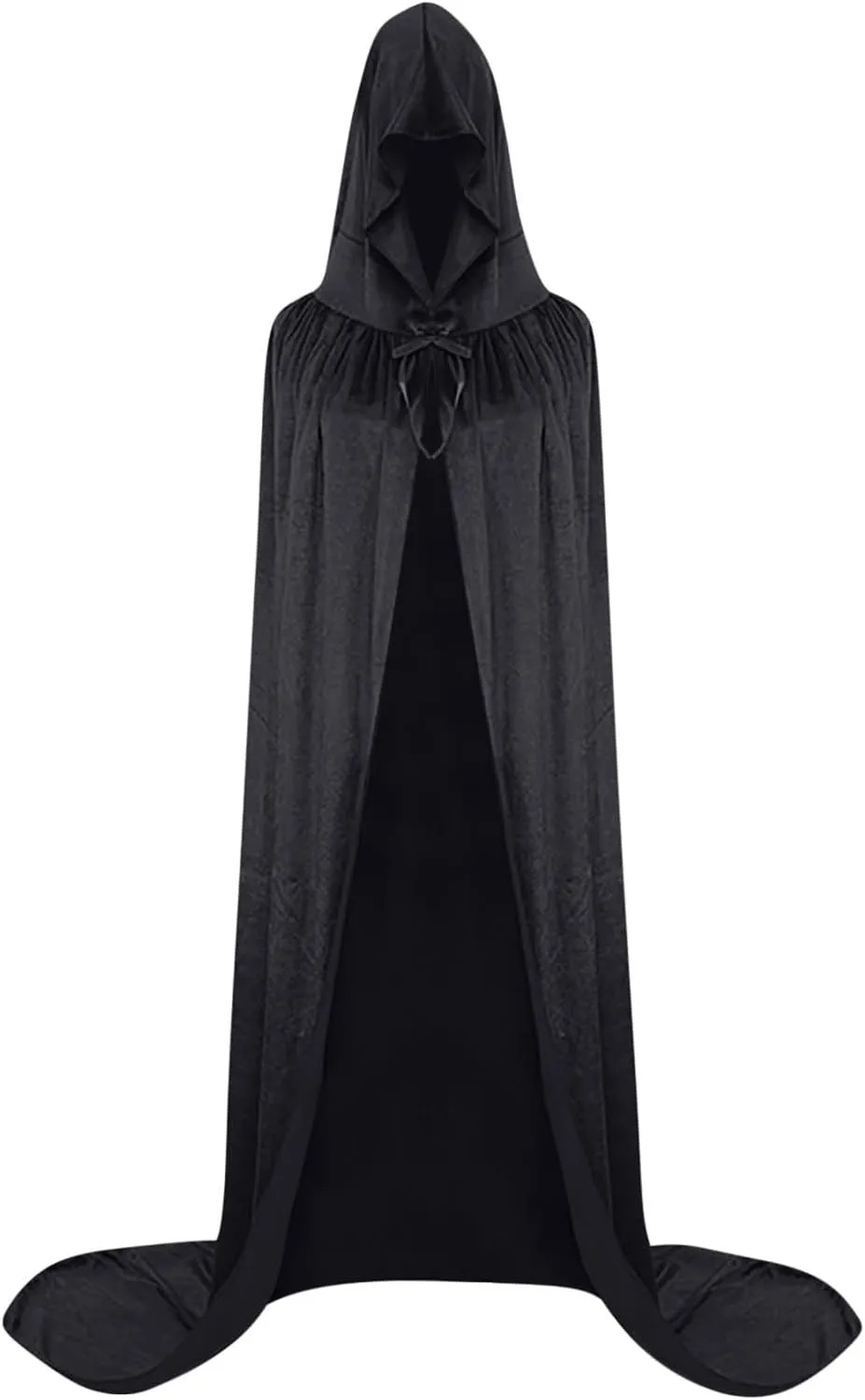Ruziyoog Unisex Hooded Cloak Long Velvet Cape for Halloween Christmas Witch Cloak Hooded Cape Men Women for Costume Cosplay