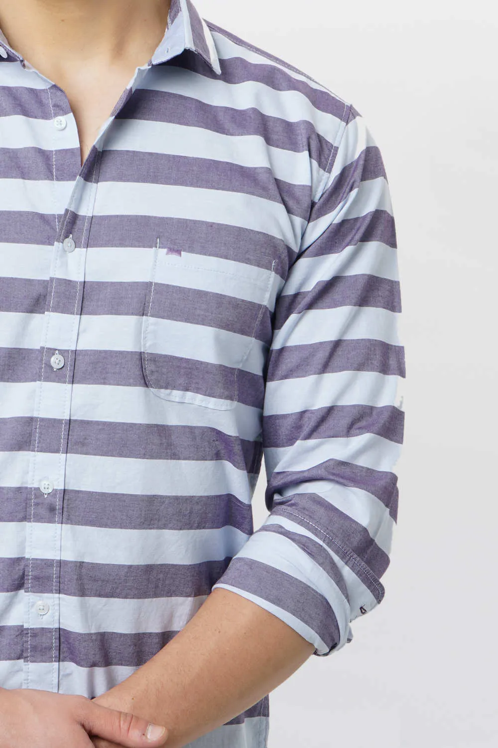 Slim Fit Weft Stripe Shirt