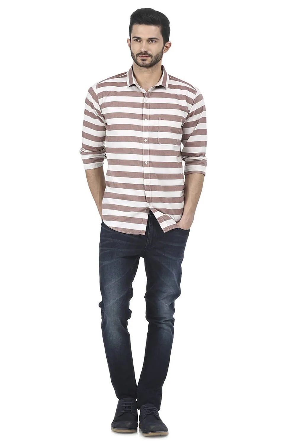 Slim Fit Weft Stripe Shirt