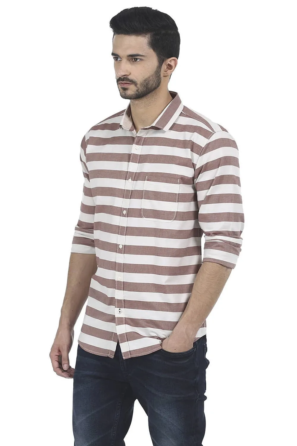 Slim Fit Weft Stripe Shirt