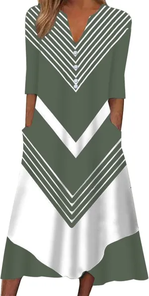 SMIDOW Summer Maxi Dresses for Women 2023 Casual Beach Tshirt Long Dress Printed Short Sleeve v Neck Flowy Sundress