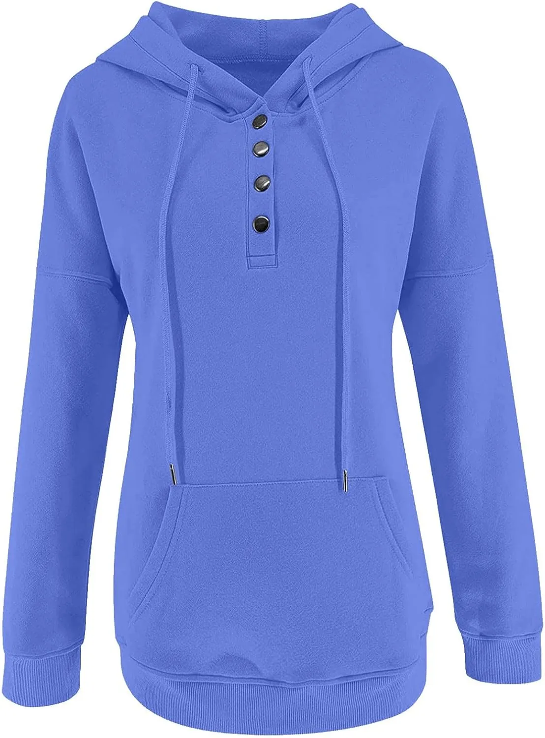 SMIDOW Womens Casual Fall Hoodies Dressy 2023 Button Down Hooded Sweatshirts Loose Comfy Pullover Tops Fashion Hoodie