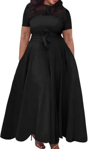 Summer Dresses for Women Beach Aline Midi Dresses Casual Flowy Tshirt Dress Floral Short Sleeve Dress with Pockets