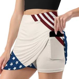 TAIZIYEAH American Flag Black Tennis Skirts for Women Athletic Golf Skorts Loose