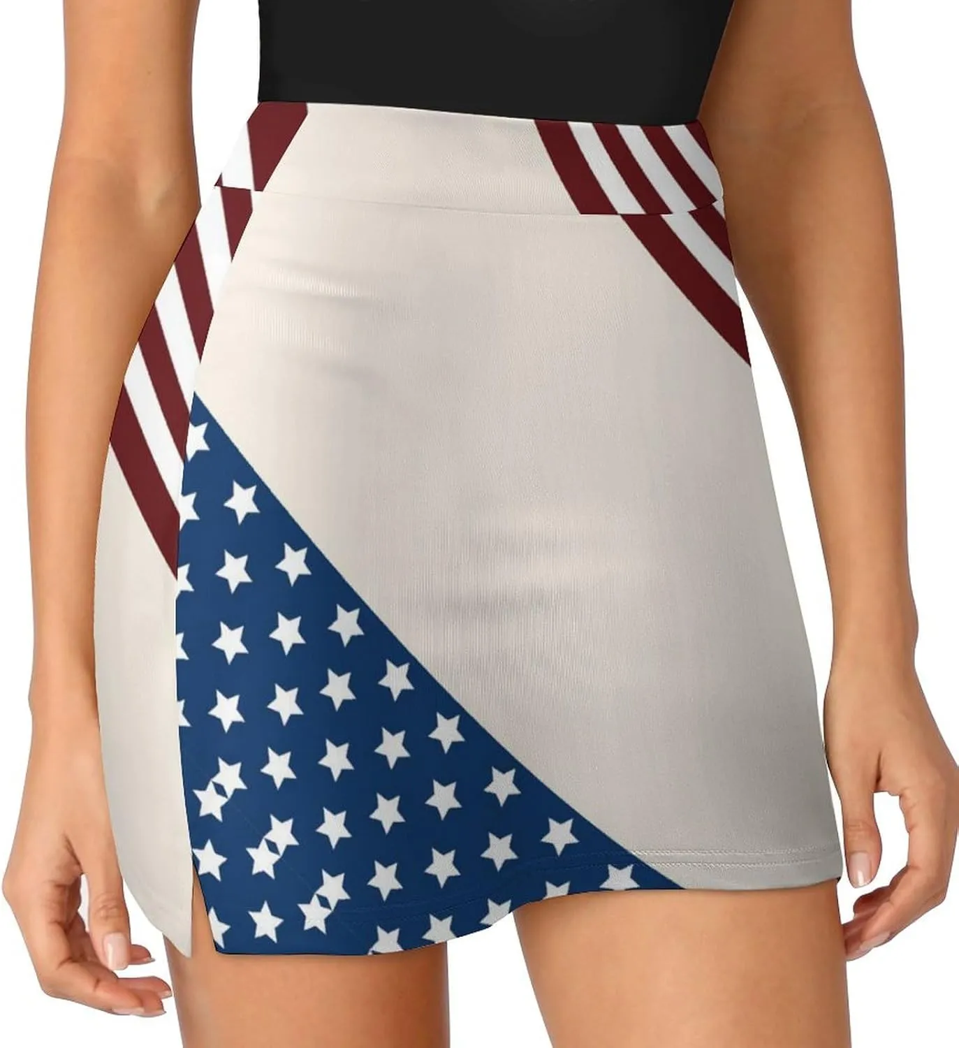 TAIZIYEAH American Flag Black Tennis Skirts for Women Athletic Golf Skorts Loose
