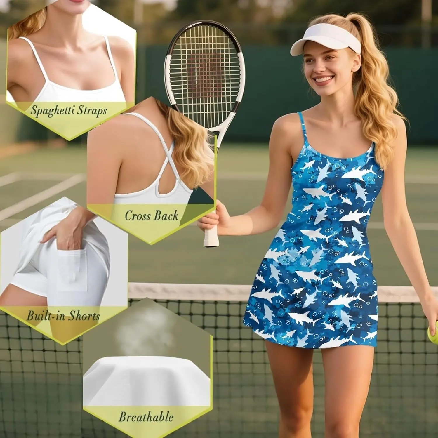 Tennis Dress for Women Summer Casual 2 in 1 Golf Skort Sport Workout Athletic Outfits with Built in Short XS-2XL