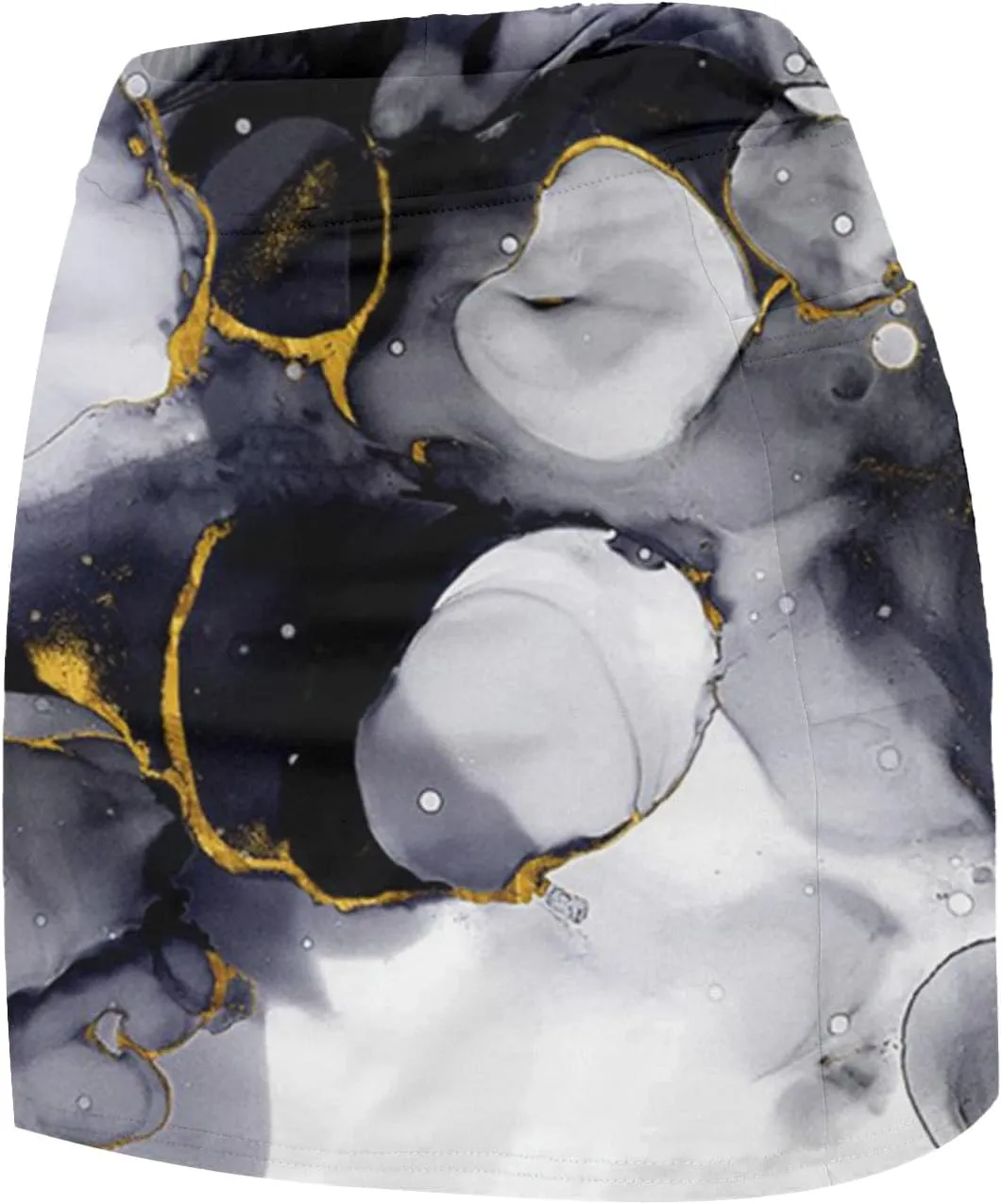 Tennis Skorts for Women Tie-Dye Ink Printed Workout Mini Skirts Golf Athletic Running Exercise Shorts Activewear Plus Size
