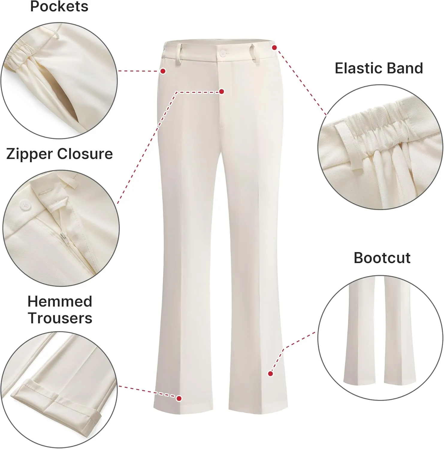 TRONSTORE Women's Suit 2 Piece Set Pinstripe Blazer and Bootcut Dressy Pants Set for Work Office Business Outfits