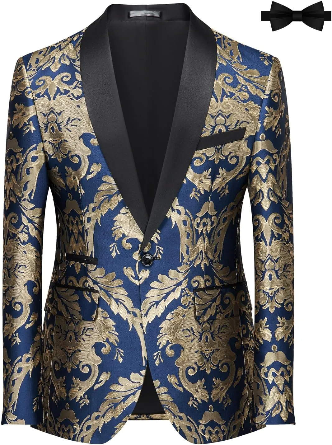 Tuxedo Suits for Men 2 Piece Regular Fit Suit Floral Blazer Jacket Waistcoat Pants Men Suit Set for Wedding Prom