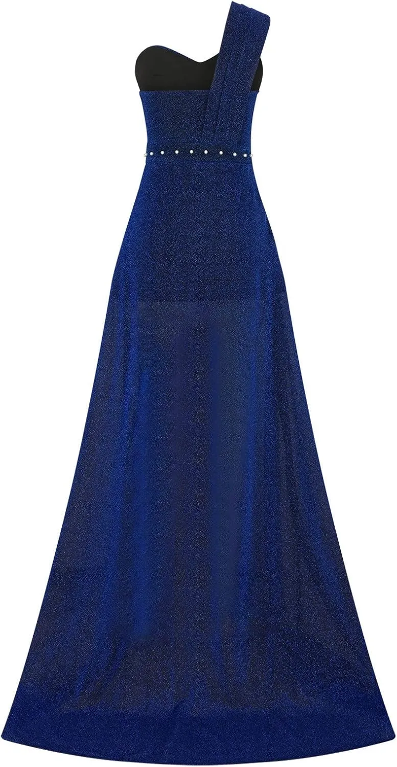 Uillui Long Ball Gowns for Women Fashion Glitter Sequin Evening Dress High Waist Slim Fit Side Slit Sparkle Dress Formal Gown