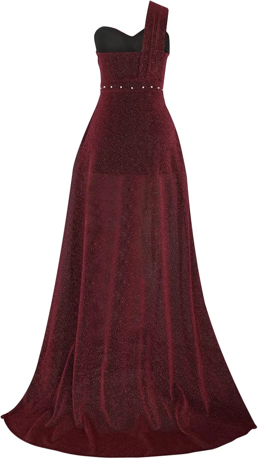 Uillui Long Ball Gowns for Women Fashion Glitter Sequin Evening Dress High Waist Slim Fit Side Slit Sparkle Dress Formal Gown