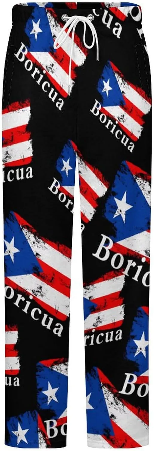 Vintage Puertos Flag Women's Pajama Pants Fleece Warm Pj Bottoms Sleepwear Lounge Pants Loungewear