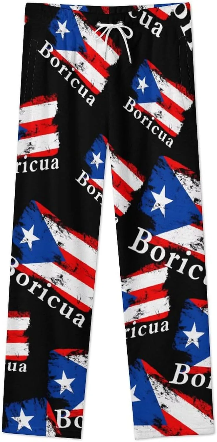 Vintage Puertos Flag Women's Pajama Pants Fleece Warm Pj Bottoms Sleepwear Lounge Pants Loungewear
