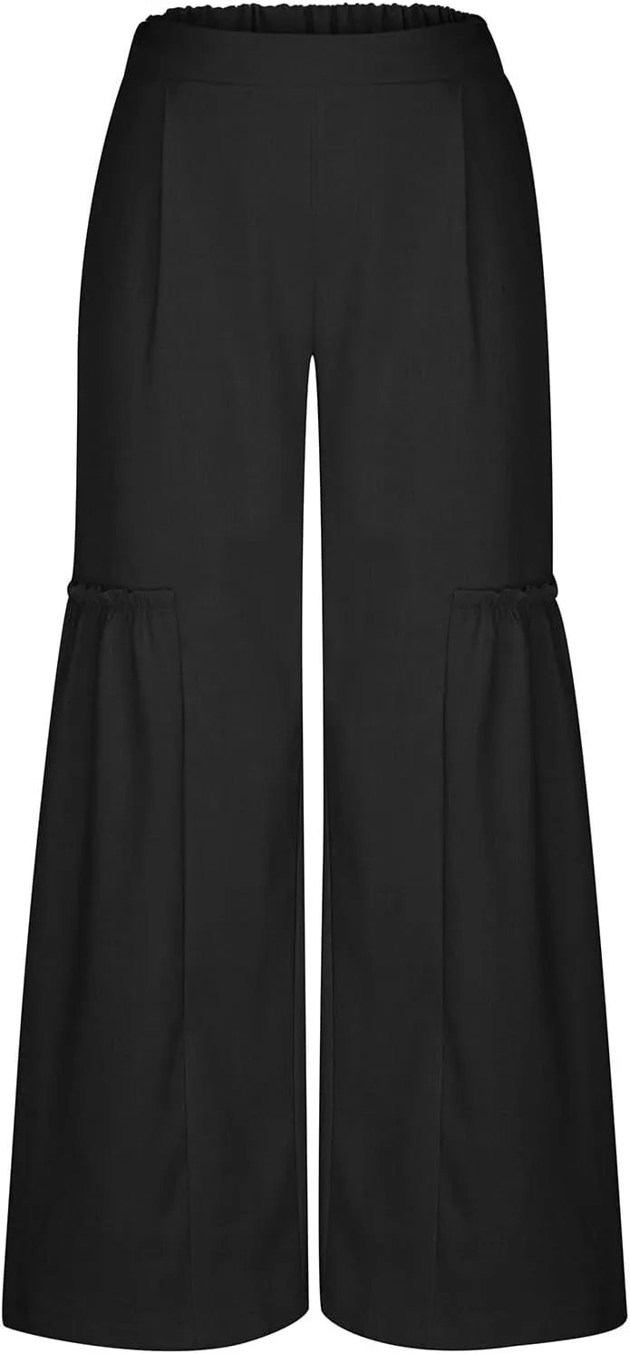 Wide Leg Trousers for Women Trendy High Waisted Flowy Palazzo Pants Casaul Beach Pants Spring Summer Fahsion 2025
