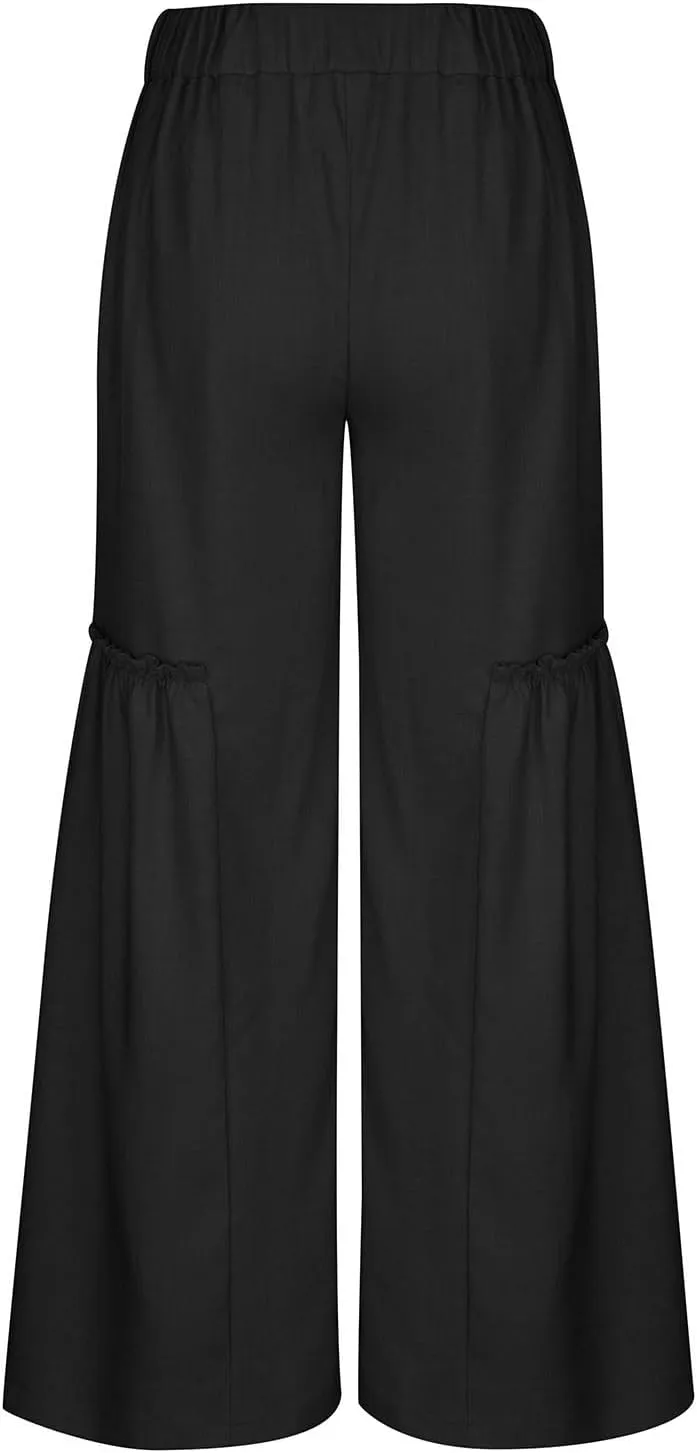 Wide Leg Trousers for Women Trendy High Waisted Flowy Palazzo Pants Casaul Beach Pants Spring Summer Fahsion 2025