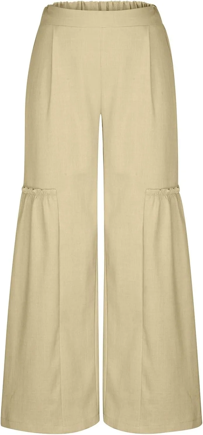 Wide Leg Trousers for Women Trendy High Waisted Flowy Palazzo Pants Casaul Beach Pants Spring Summer Fahsion 2025