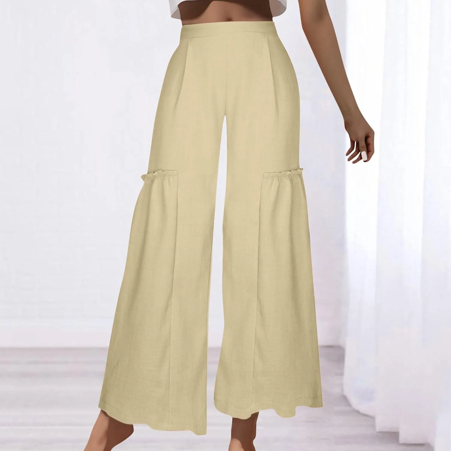 Wide Leg Trousers for Women Trendy High Waisted Flowy Palazzo Pants Casaul Beach Pants Spring Summer Fahsion 2025