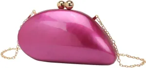 Women Glitter Shell Acrylic Evening Bag Fashion Clutch Handbag with Removable Chain for Tea Party Wedding Dating