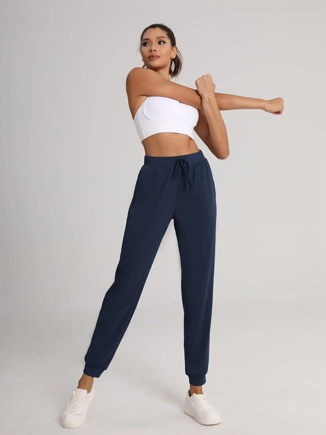 Women's 31"/33"/35"/37" Tall Inseam Joggers Running Sweatpants Pockets Tapered Athletic Workout Lounge Pants