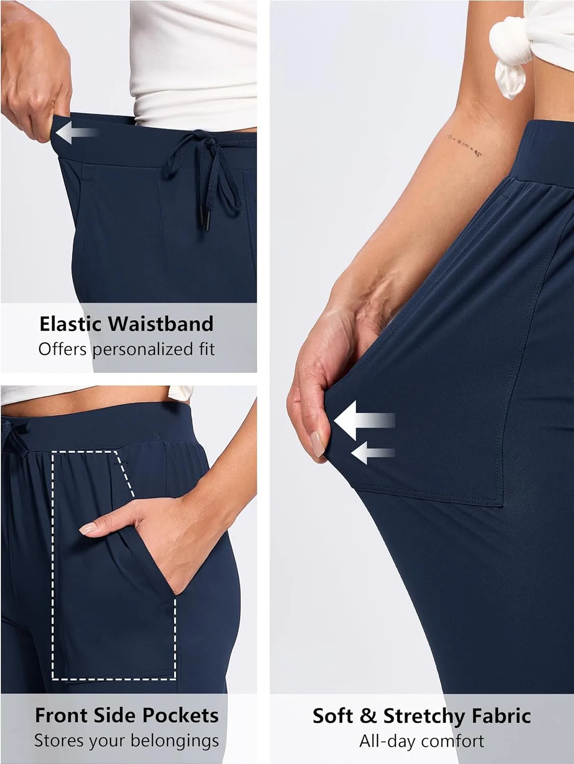 Women's 31"/33"/35"/37" Tall Inseam Joggers Running Sweatpants Pockets Tapered Athletic Workout Lounge Pants