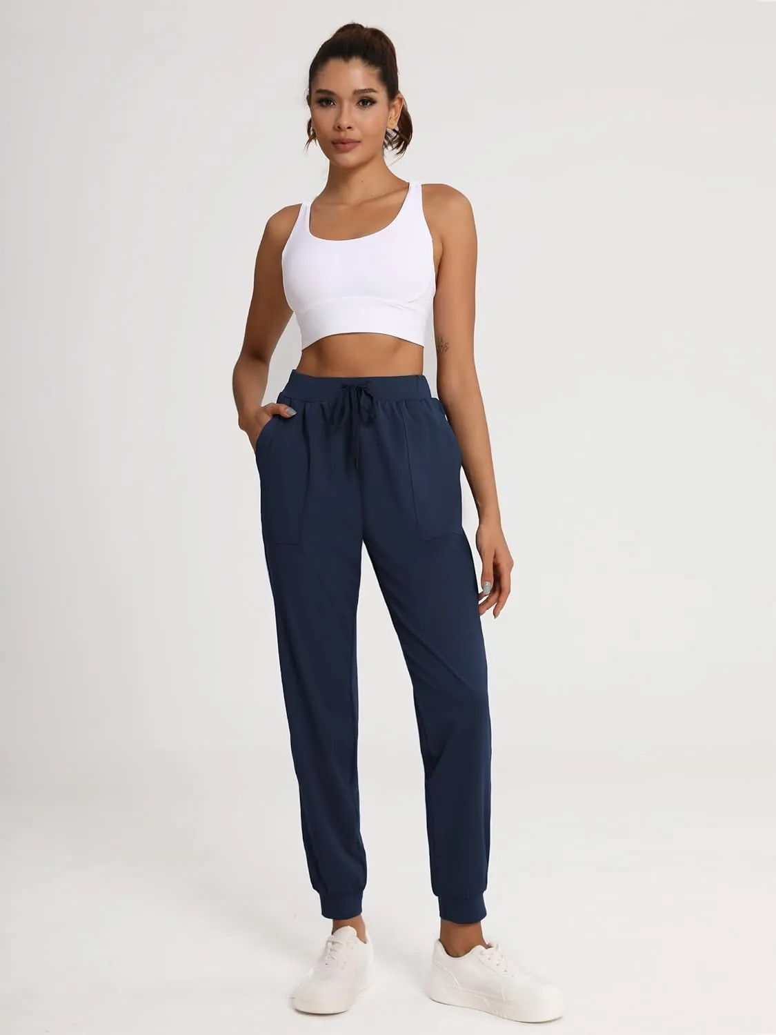 Women's 31"/33"/35"/37" Tall Inseam Joggers Running Sweatpants Pockets Tapered Athletic Workout Lounge Pants