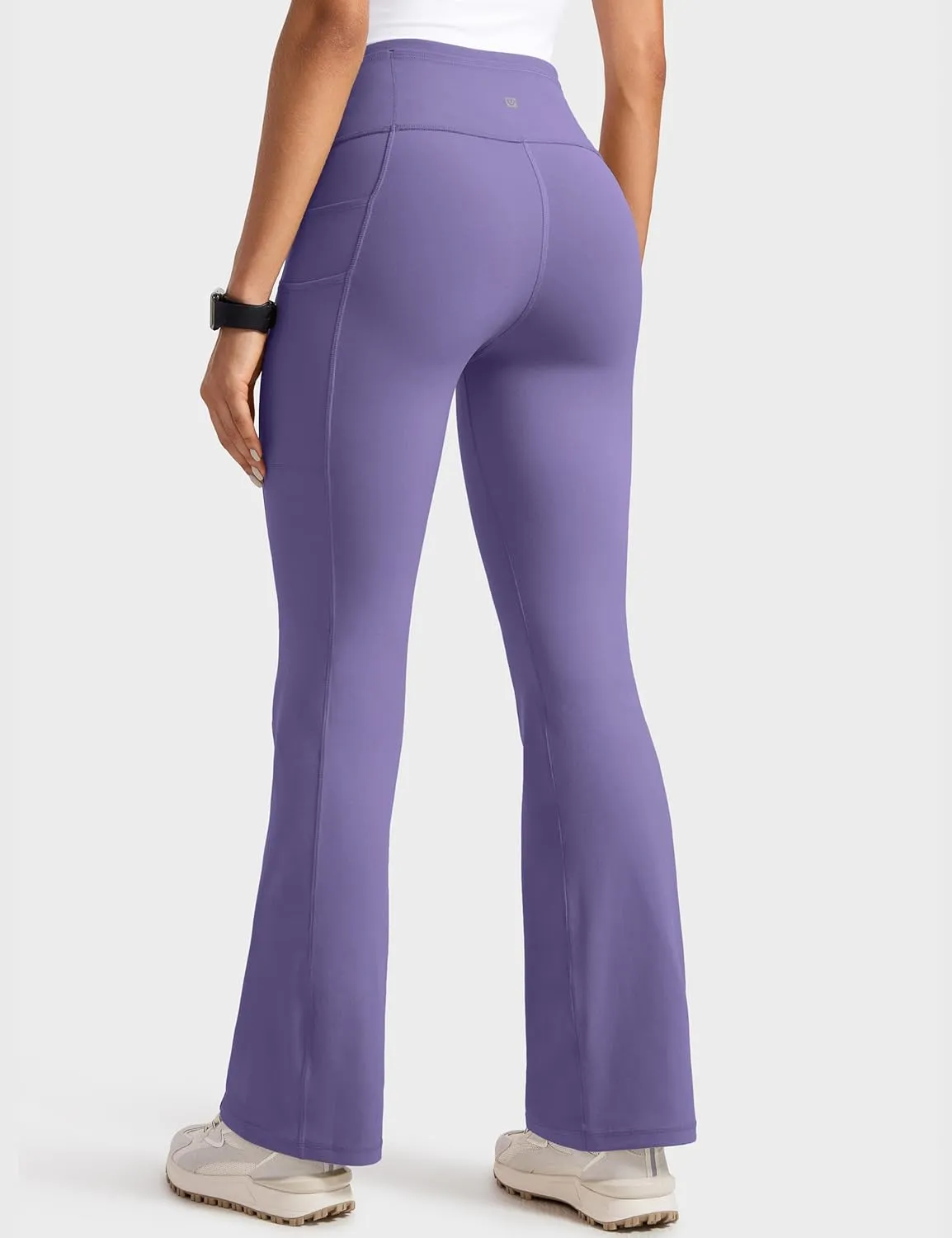 Womens High Waisted Medical Flare Scrub Pants 31" - 7 Pockets Wide Leg Bootcut Yoga Scrub Leggings Work Pants