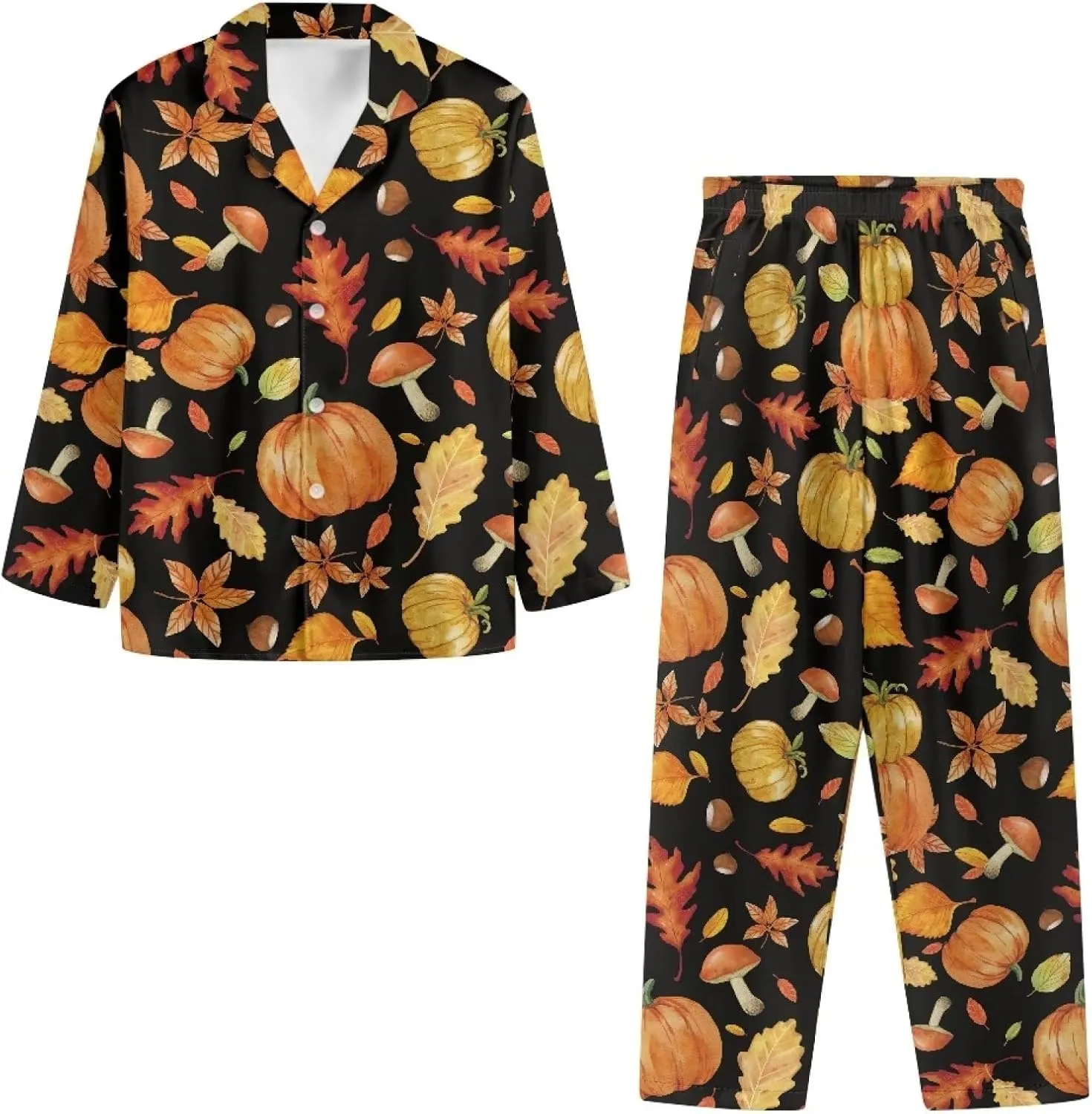 Yewattles Print Women Pajama Sets 2 Piece Lounge Sleepwear Plus Size Ladies Button V-Neck Pjs Sets with Pockets XS-4XL
