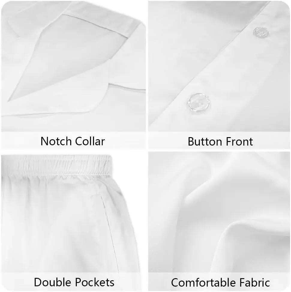 Yewattles Print Women Pajama Sets 2 Piece Lounge Sleepwear Plus Size Ladies Button V-Neck Pjs Sets with Pockets XS-4XL