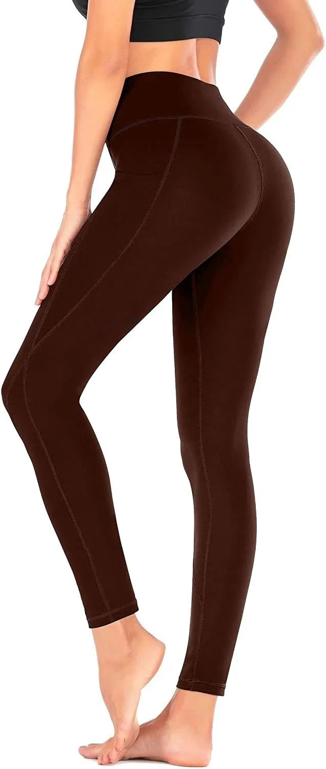 Yoga Pants with Pockets for Women - Leggings with Pockets High Waisted Tummy Control Non See-Through Workout Pants