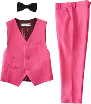 YuanLu Boys Suit Homecoming Dresses for Kids Ring Bearer Outfit Suits Tuxedo Formal Vest and Pants Suit Set