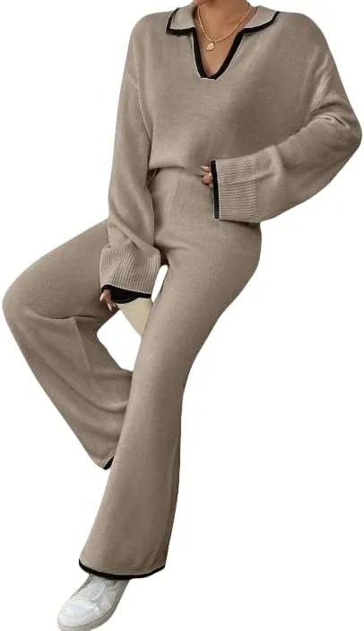ZAFUL Women's Half-Zip Sweatshirt Jogging Pants Casual Suit Sportswear Women's 2 Piece Set